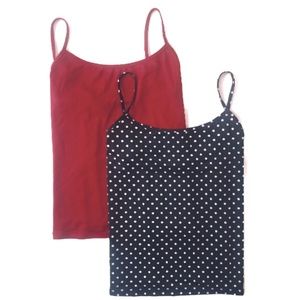 Size 18/20 Lane Bryant Red and Black & White Camis